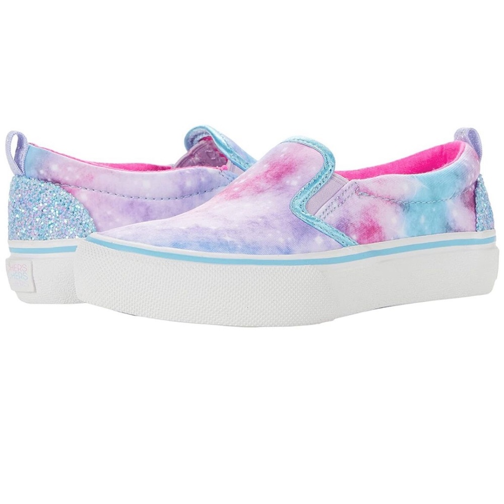 NWOT Girl's Sneakers SKECHERS KIDS Sport Marley Size 1 in Pink, Purple and Blue